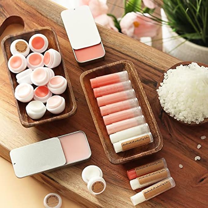 CRAFTZEE LIP BALM MAKING KIT - DIY LIP GLOSS KIT WITH NATURAL BEESWAX BASE, SHEA BUTTER, SWEET ALMOND OIL, ESSENTIAL OILS, TUBES, JARS & MORE CRAFT KIT FOR ADULTS - Image 4